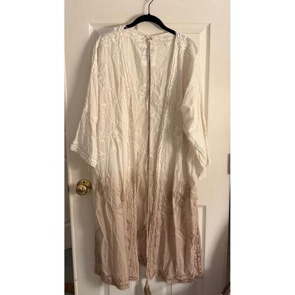 Kyla‎ Seo Mikaila Jacket Small Latte Ombré Embroidered Boho Kimono Tunic - Picture 5 of 10
